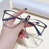 Blue Fashion Oval Gradient TR90 Optical Clear Eyeglass