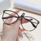 Black Fashion Oval Gradient TR90 Optical Clear Eyeglass