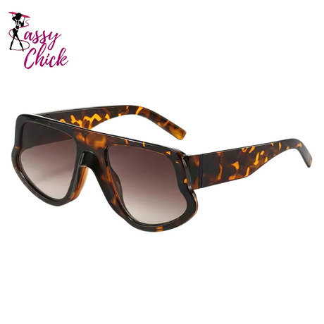 Fashion Rectangle Women Sunglasses Sassy Chick Logo