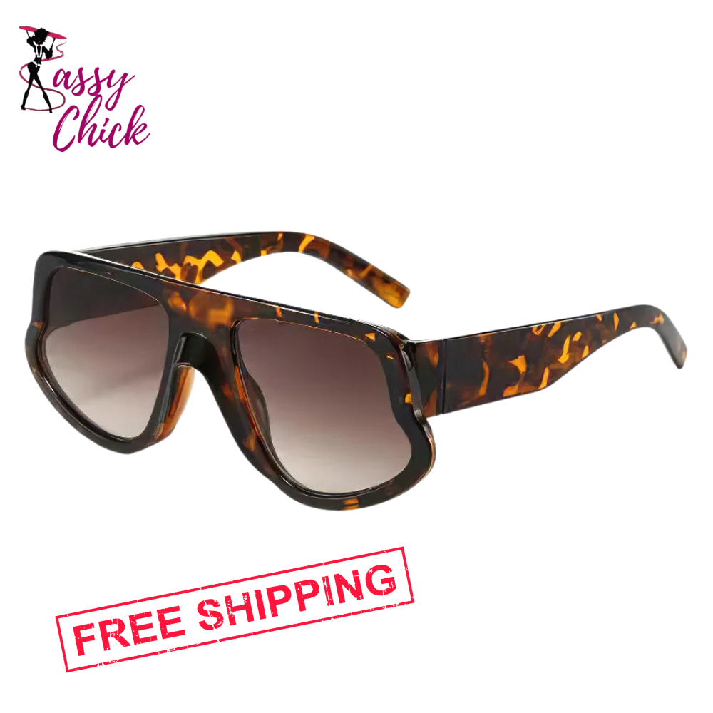 Fashion Rectangle Women Sunglasses Sassy Chick Logo