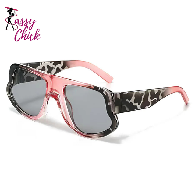 Fashion Rectangle Women Sunglasses Sassy Chick Logo