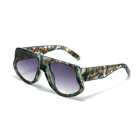 Green Fashion Rectangle Women Sunglasses