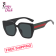 Fashion Retro Polygonal Splicing Color Sunglasses Sassy Chick Logo