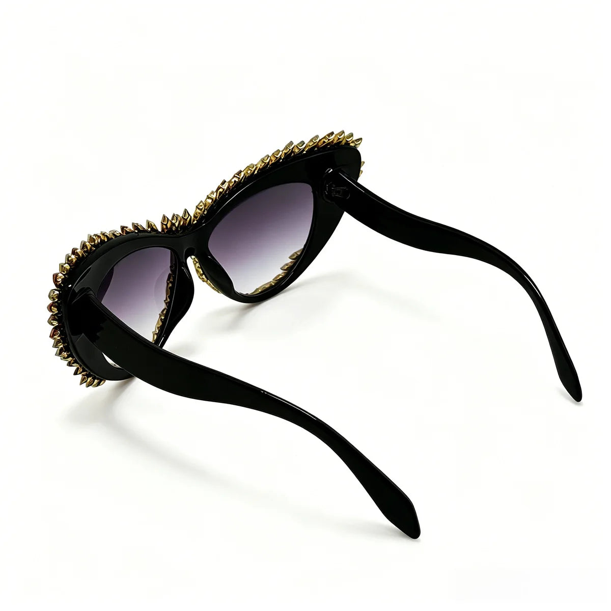 Fashion Retro Rhinestone Gradient UV400 Punk Sunglasses