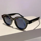 Black Fashion Rivets Gradient Candy Color Sunglasses