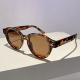 Leopard Fashion Rivets Gradient Candy Color Sunglasses