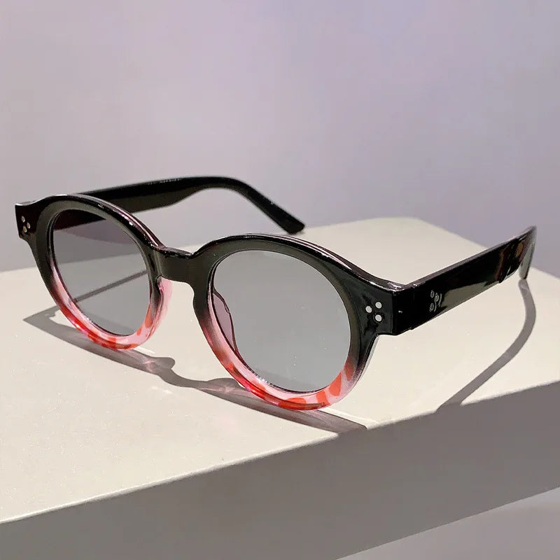 Black Fashion Rivets Gradient Candy Color Sunglasses