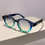 Blue Fashion Rivets Gradient Candy Color Sunglasses