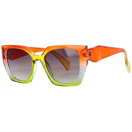 Orange Fashion Shades Square Tea Vintage Sunglasses