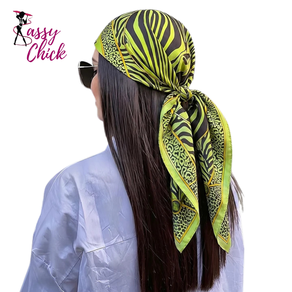 Fashion Silk Hijab Square Shawl Neckerchief Sassy Chick Logo
