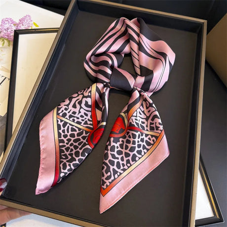 Pink Fashion Silk Hijab Square Shawl Neckerchief