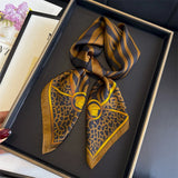 Gold Fashion Silk Hijab Square Shawl Neckerchief