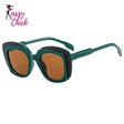 Fashion Splicing Color Punk Women Sunglasses Sassy Chick Logo