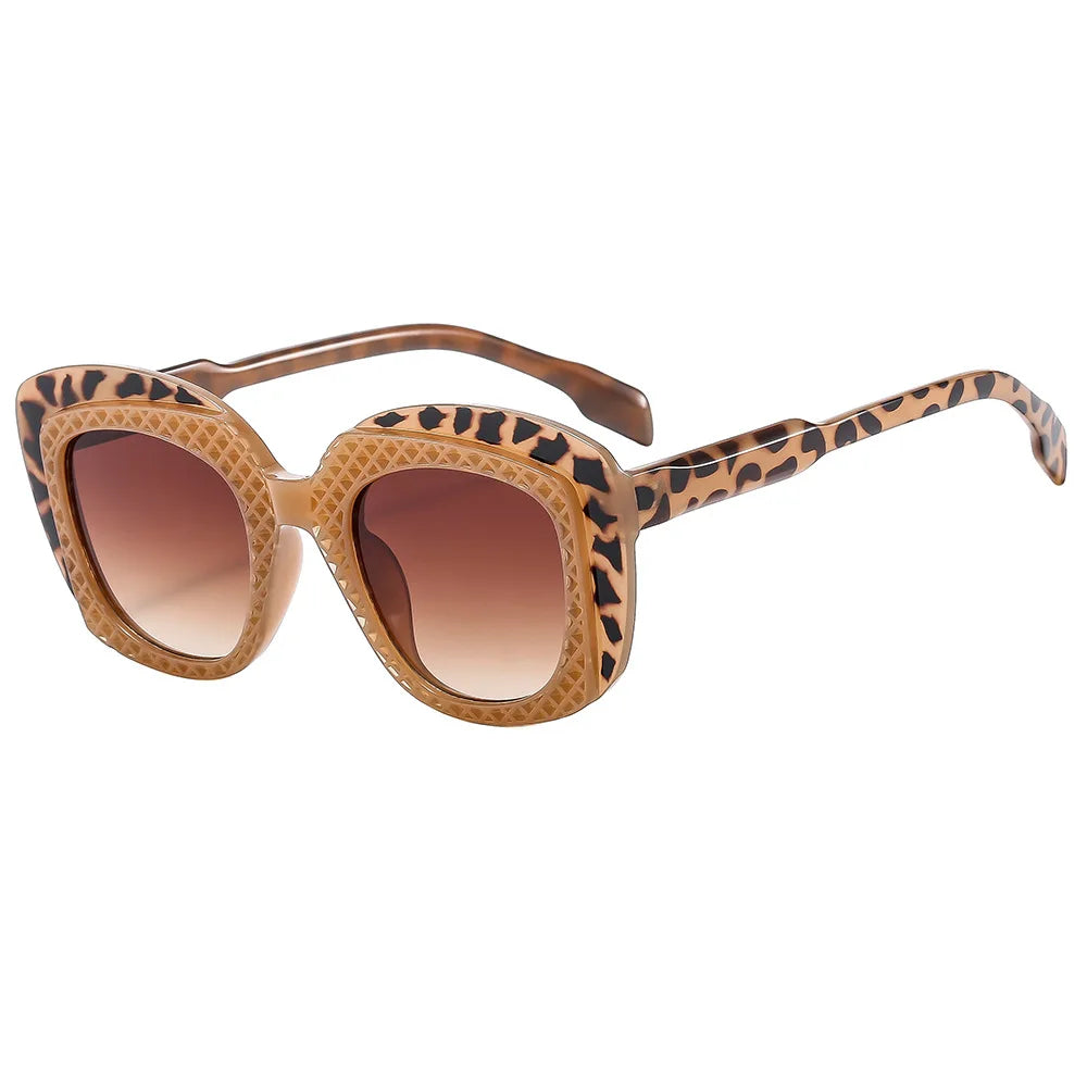 Brown Fashion Splicing Color Punk Women Sunglasses