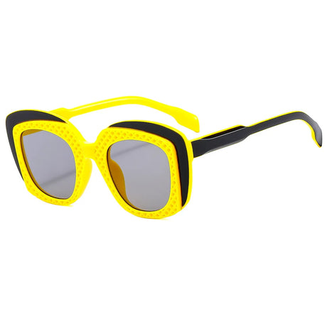 Yellow Black Fashion Splicing Color Punk Women Sunglasses