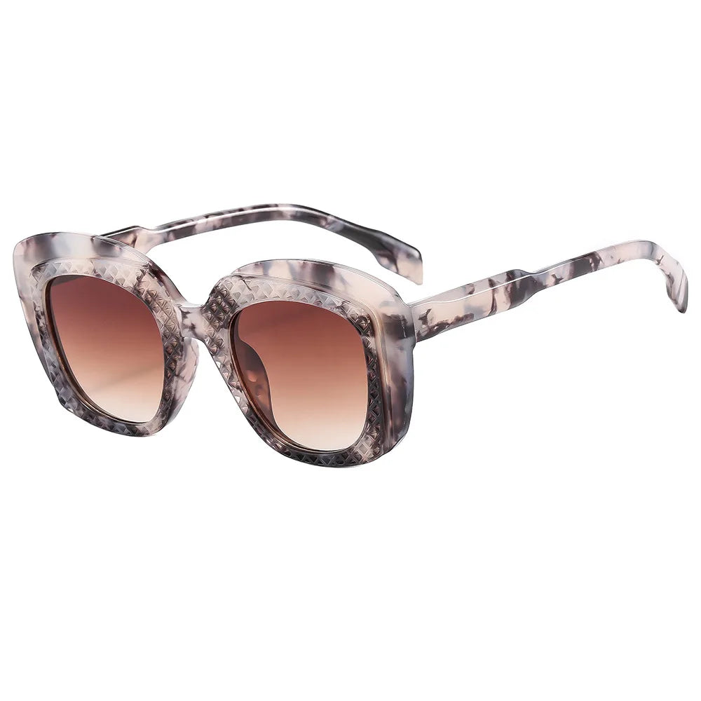 White Fashion Splicing Color Punk Women Sunglasses