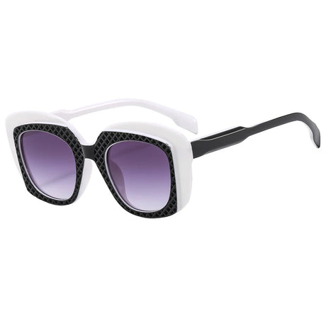 White Black Fashion Splicing Color Punk Women Sunglasses