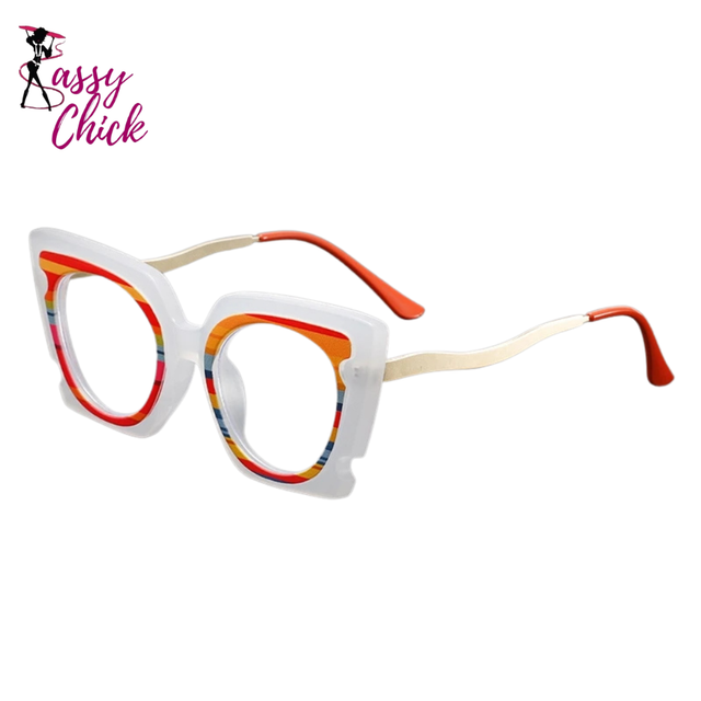 Fashion Square Anti-Blue Light Reading Glasses Sassy Chick Logo