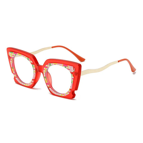 Red Fashion Square Anti-Blue Light Reading Glasses