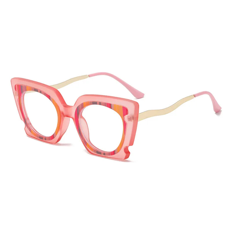Orange Fashion Square Anti-Blue Light Reading Glasses