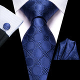 Blue Fashion Striped Wedding Party Necktie Set