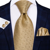 Gold Fashion Striped Wedding Party Necktie Set