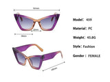 Size of Fashion Triangle Frame Cat-eye Sunglasses