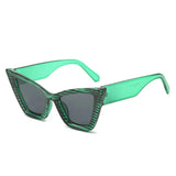 Green Fashion Triangle Frame Cat-eye Sunglasses
