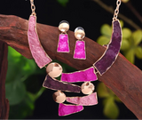 Purple Fashion Zinc Alloy Geometric Jewelry Set