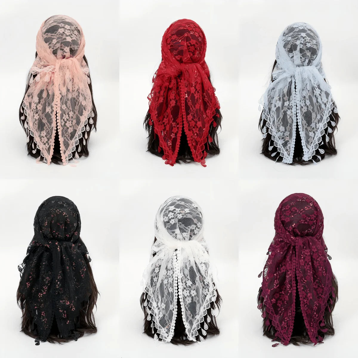 Collection of Fashionable Embroidered Polyester Square Scarf