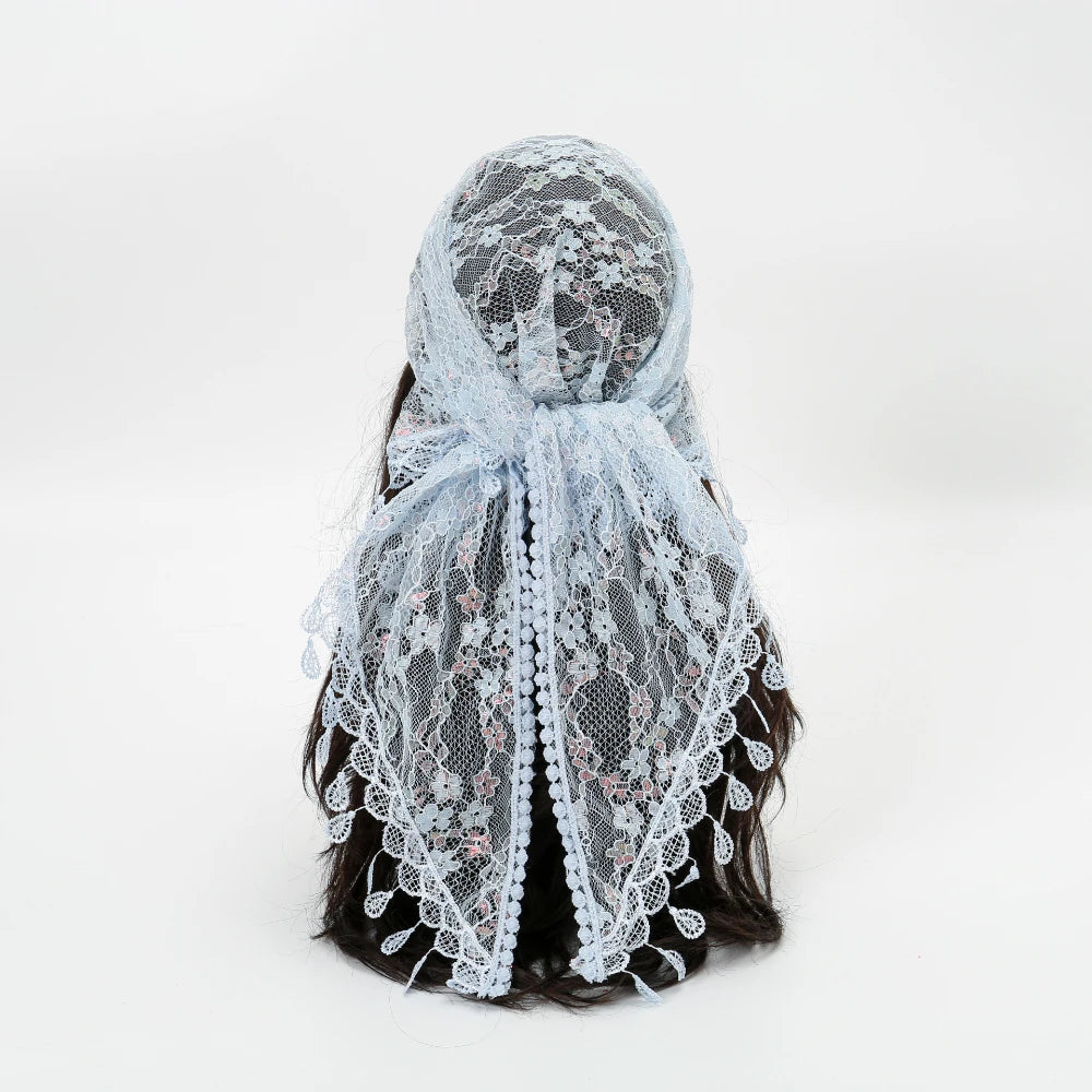 Fashionable Embroidered Polyester Square Scarf