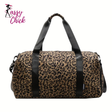 Fashionable Lady's Leopard Print Large Capacity Travel Bag Sassy Chick Logo