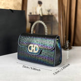 Size of Fashionable Ostrich Pattern Diamond Handbag