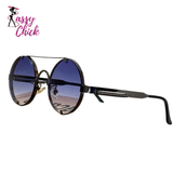 Fashionable Punk  Round Steampunk Sunglasses Sassy Chick Logo