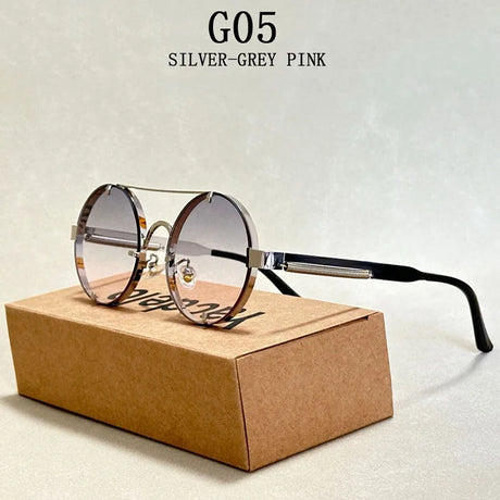 Fashionable Punk  Round Steampunk Sunglasses