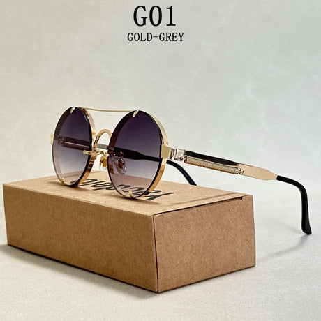 Fashionable Punk  Round Steampunk Sunglasses