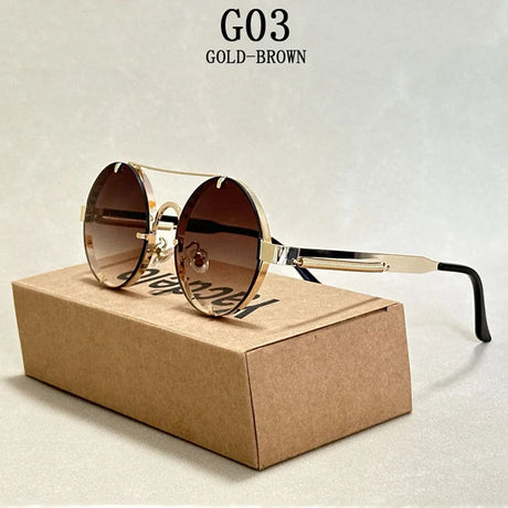 Fashionable Punk  Round Steampunk Sunglasses