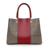 Fashionable Red Cowhide Handbag