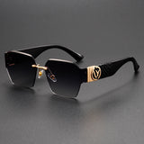 Black Fashionable Various Styles Versatile Metal Sunglasses