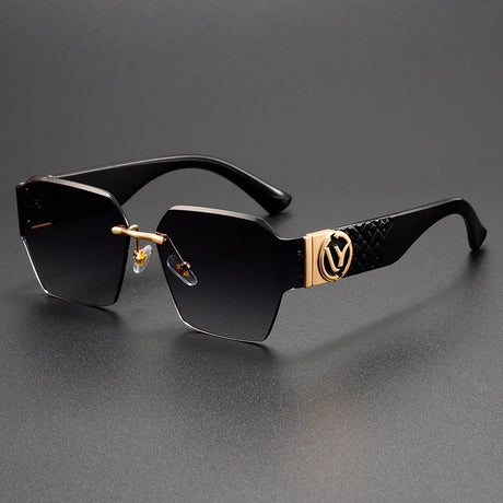 Black Fashionable Various Styles Versatile Metal Sunglasses