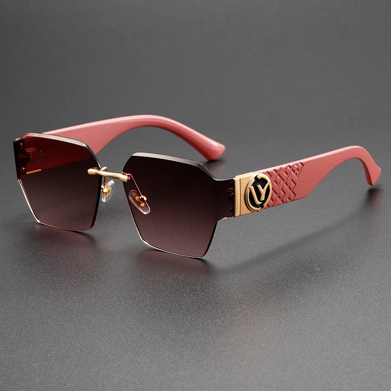 Pink Fashionable Various Styles Versatile Metal Sunglasses