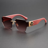 Pink Fashionable Various Styles Versatile Metal Sunglasses
