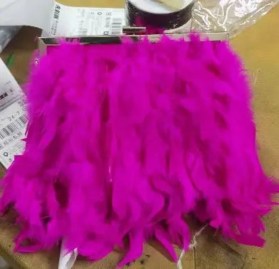 pink feather handbag