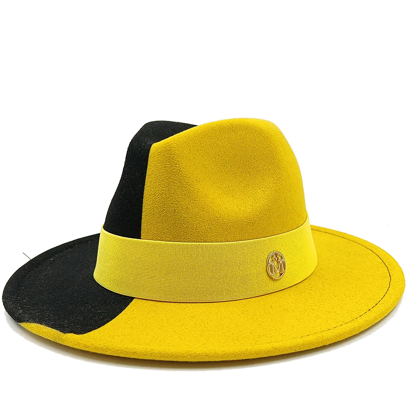 Yellow Black Fedora Jazz Hat
