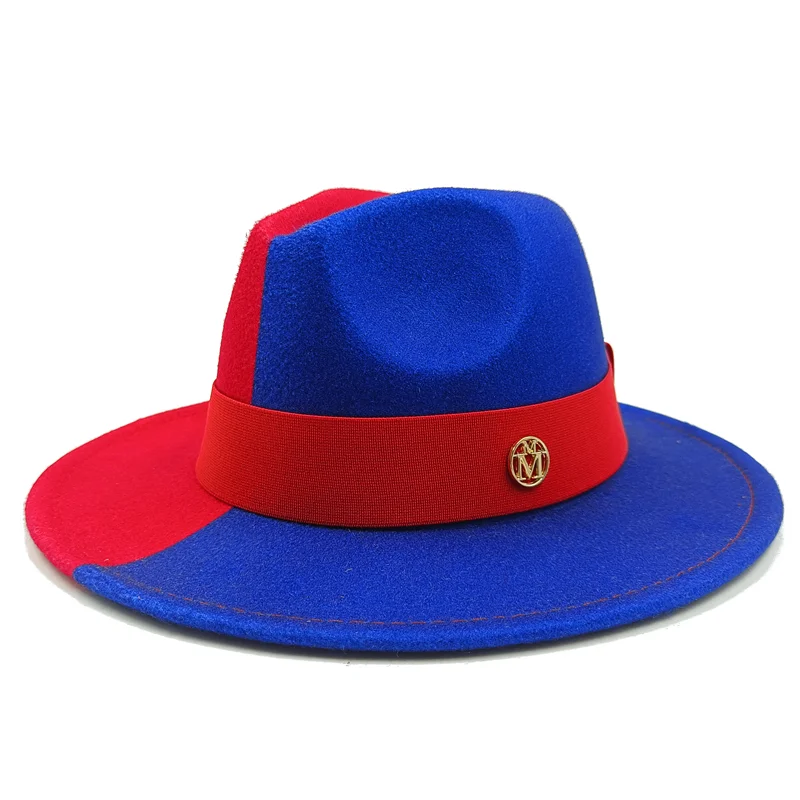 red blue fedora jazz hat 