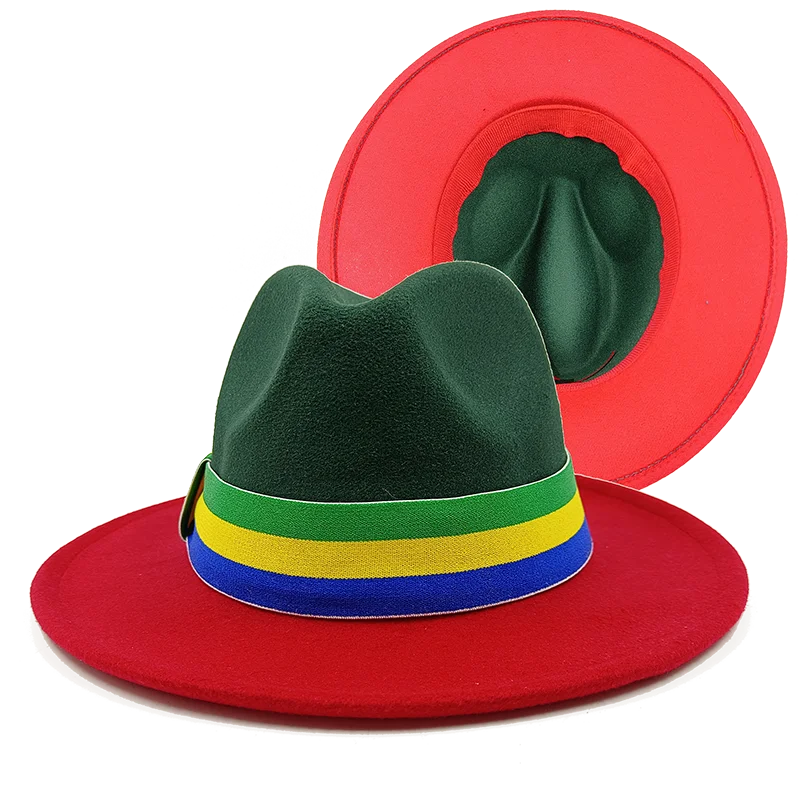 green red fedora jazz hat 