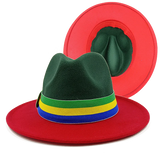 green red fedora jazz hat 