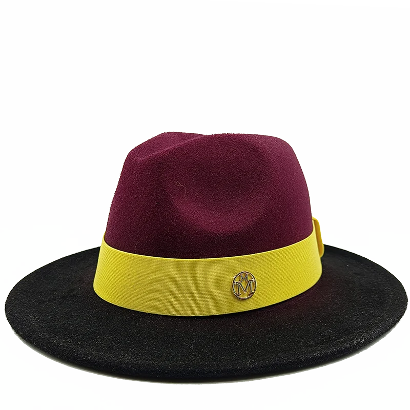 maroon black fedora jazz hat 