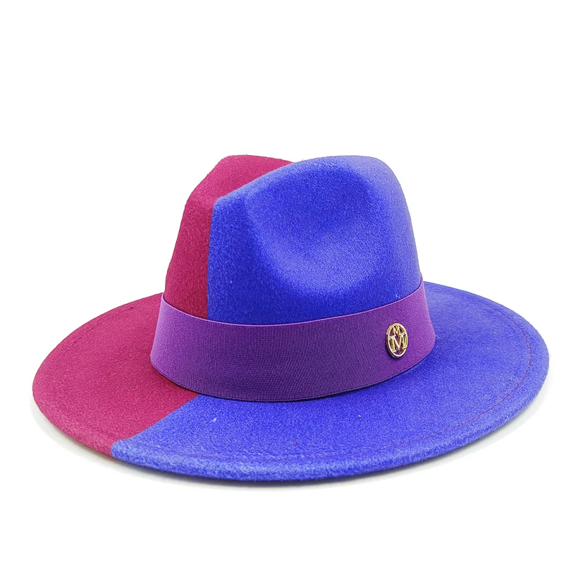 pink blue fedora jazz hat 