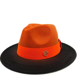 orange black fedora jazz hat 